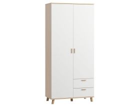 Распашной шкаф Пронто 2-100x220 Береза/Белый