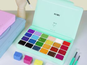 Набор гуаши HIMI 24 цвета, зеленый