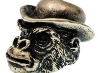 Бусина для темляка Горилла в шляпе, мельхиор