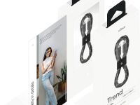 Кабель uBear Trend Cable USB-C - USB-C, 1.2 м, нейлон серо-бежевый