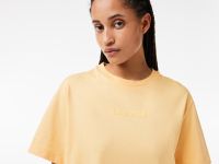 Трикотажное платье Lacoste с коротким рукавом оверсайз