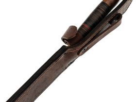 Филейный нож Нерпа, сталь 65Х13, рукоять дерево/кожа