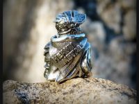 Бусина для темляка Воительница, мельхиор