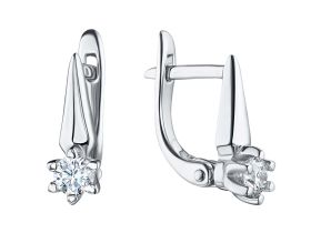 Серьги из белого золота с бриллиантами э0901сг04210204
