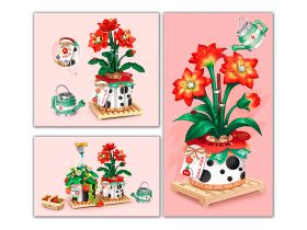 1285_MK Конструктор Красный цветок в горшке