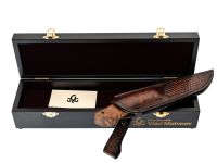 Авторский нож Ворон, сталь мозаичный дамаск, подарочная шкатулка