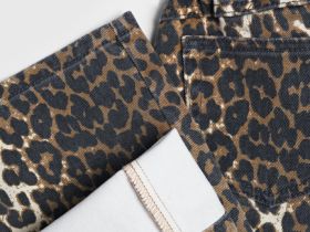 Широкие джинсы с леопардовым принтом для девочек, Мультицвет