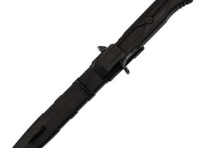 Тактический нож Mr.Blade Leshiy serrated blackwash, сталь AUS-8, рукоять Black Elastron