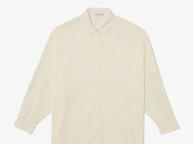 Женская хлопковая рубашка Lacoste свободного кроя