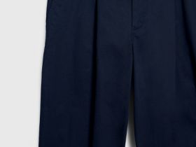Брюки-чиносы со складками, Синий
