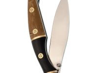 Складной нож Reptilian Трапёр-01 лимитированная версия, сталь D2, рукоять черный G10/коричневая микарта