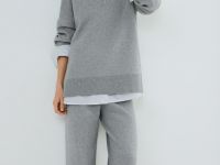 Вязаные широкие брюки, Серый