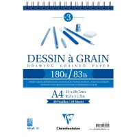 ?Блокнот для черчения Clairefontaine "Dessin a Grain" 21х29,7 см 30 л 180 г цвет белый