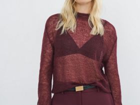 Полупрозрачный джемпер с шерстью альпака, Фиолетовый