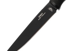 Туристический нож Кмет, сталь AUS-8, рукоять резинопластик черный