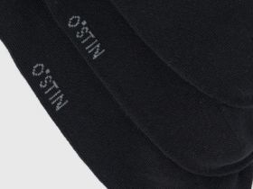 Высокие носки в рубчик, 3 пары, Черный