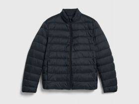 Утеплённая лёгкая куртка с воротником-стойкой, Черный