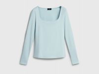 Лонгслив с квадратным вырезом, Зеленый