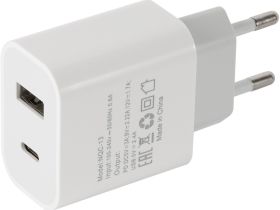 Зарядное устройство Red Line NQC-13 USB/USB-C 20 Вт Белое