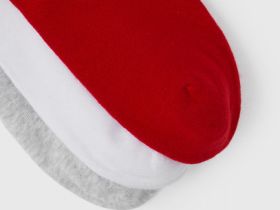 Носки в рубчик, 3 пары, Красный