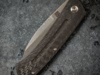 Складной нож Artisan Centauri, сталь дамаск, рукоять черный карбон/титан