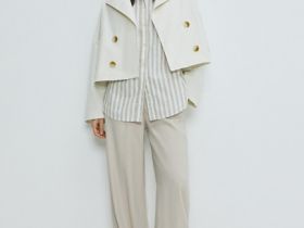 Укороченный плащ, Бежевый