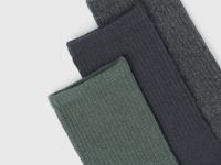 Высокие носки в рубчик, 3 пары, Зеленый