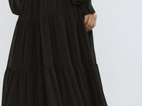 Юбка макси из шифона, Коричневый