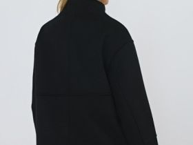 Куртка из пальтовой ткани с шерстью, Черный