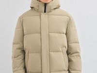 Утеплённая куртка с капюшоном, Бежевый