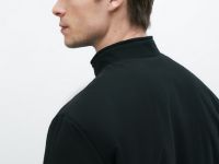 Утеплённый бомбер с воротником-стойкой, Черный