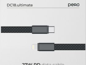 Кабель Pero DC-18 USB-C / Apple Lightning 1,5 м 3 А Чёрный