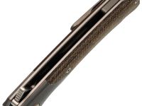 Складной нож Maxace Goliath Brown, сталь Bohler K110, рукоять микарта/темный больстер