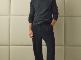 Джемпер поло из шерсти мериноса, Серый