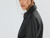 Бомбер из натуральной кожи, Черный