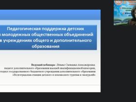 Вебинар "Педагогическая поддержка детских и молодёжных общественных объединений в учреждениях общего и дополнительного образования"