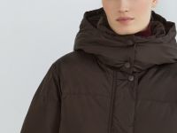 Пуховик с натуральным утеплителем, Коричневый