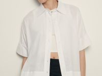 Блузка свободного кроя с добавлением льна