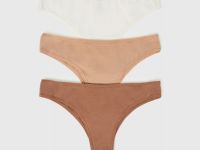 Трусы-бразилиана, 3 шт., Бежевый