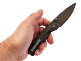 Складной нож TuoTown Themis DLC, сталь T14N, рукоять Black Crystal Ti