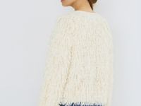 Кардиган с бахромой, Бежевый