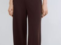 Широкие брюки из трикотажа, Коричневый