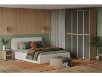 Распашной шкаф Флавир 4-160x250 Рогожка Графитовый