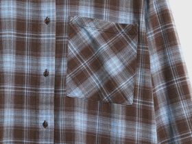 Рубашка в клетку из хлопка, Коричневый