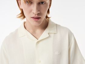 Мужская хлопковая рубашка Lacoste свободного кроя