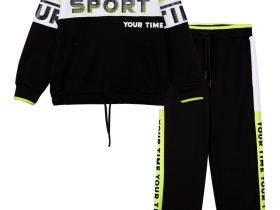 Комплект трикотажный для девочек: толстовка, брюки