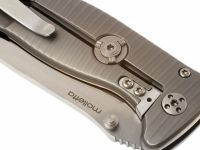 Нож складной LionSteel SR2 G (GREY) Mini, сталь Uddeholm Sleipner® Satin, рукоять титан по технологии Solid®, серый