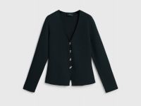 Кардиган на пуговицах с V-вырезом, Черный