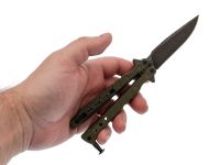 Нож бабочка НОКС Балисонг М210, сталь D2, рукоять G10, зелёный