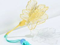 Закладка для книг с кисточкой "Кампсис великолепный" (латунь, нейлон)